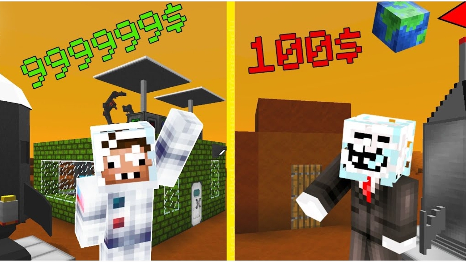 ПРО И ЧИТЕР ВЫЖИВАЮТ В КОСМОСЕ ЗА 100$ И ЗА 999999$ МАЙНКРАФТ ! ПРОФЕССИОНАЛ ПРОТИВ ТРОЛЛИНГ ЛОВУШКА смотреть онлайн