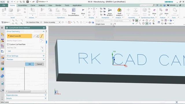 SIEMENS NX 10- text engraving tutorial part-1 - using contour text смотреть онлайн