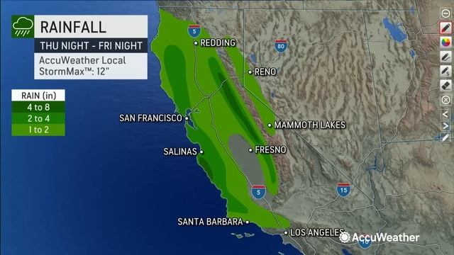 Atmospheric river to bring major flood risk to California | AccuWeather смотреть онлайн