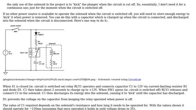 Electronics: How do you power a circuit that has a solenoid without heating the solenoid up? смотреть онлайн