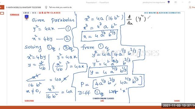 showthatthecommontangentstothecircle2x^2+2y^2=a^2andtheparabolay^2=4ax intersectsatfocusoftheparabo смотреть онлайн
