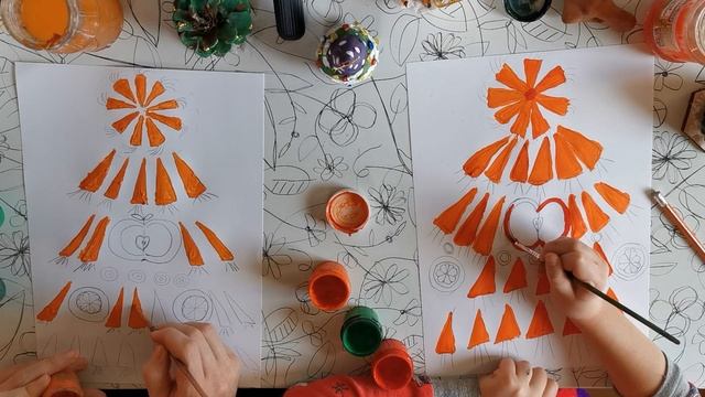 Новорічна морквяна ялинка для кролика. Гуаш. Малюємо з дітками смотреть онлайн