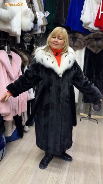 Норковое пальто с капюшоном из рыси смотреть онлайн