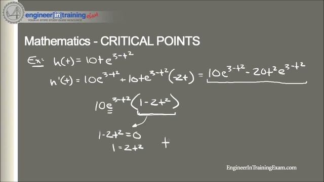 Critical Points of a Function -- Fundamentals of Engineering FE EIT Exam Review смотреть онлайн