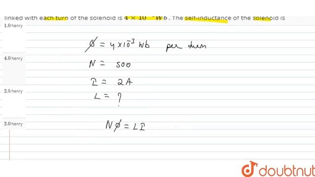 A long solenoid has `500` turns. When a current of `2A` is passed through it, the resulting смотреть онлайн