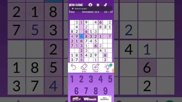 Sudoku puzzle game EASY Start смотреть онлайн