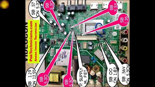 Videocon Led tv VKC24HH main board standby voltage | Power on voltages смотреть онлайн