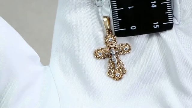 Золотая подвеска AQUAMARINE с фианитом 20769 смотреть онлайн