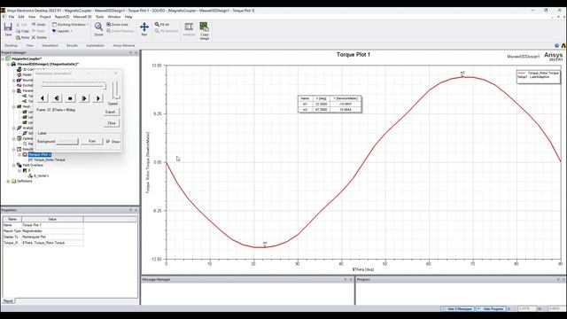 Magnetic Coupler: Ansys Maxwell Magnetostatic Torque vs Angle смотреть онлайн