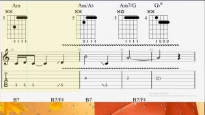 Под небом Парижа (Sous le ciel de paris  TAB) табулатура для двух гитар