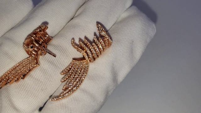 Позолоченные серьги с фианитами смотреть онлайн