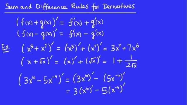 Calculus - Derivatives 5 - The Sum and Difference Rules смотреть онлайн