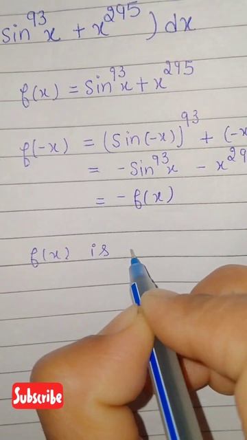 #integration f(x)= sin⁹³x +x²⁹⁵ as x varies from -8 to 8 ; #easy #short #trick смотреть онлайн