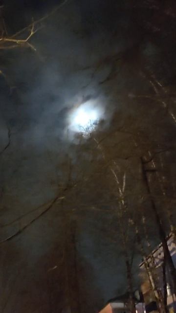 Радужный ореол вокруг луны - словно глаз в ночном небе. Люберцы. 05.03.2023. смотреть онлайн