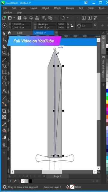 How to create Sword Vector In Coreldraw also available tutorial #phalanas #vectorclasses #shorts смотреть онлайн