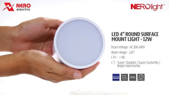 NEROLIGHT LED 4" ROUND SURFACE MOUNT LIGHT - 12W смотреть онлайн