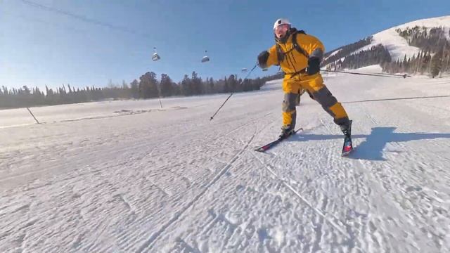 Русские горные лыжи Oshten Speed Pro - тест и обзор в Шерегеше. Трассовые лыжи продвинутого уровня. смотреть онлайн