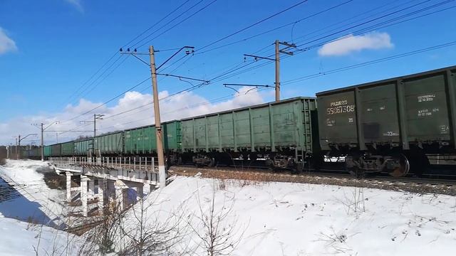 РЖД БМО Скрещение в двух уровнях электровоза ВЛ10У-289 и электропоезда ЭП2Д-??. смотреть онлайн