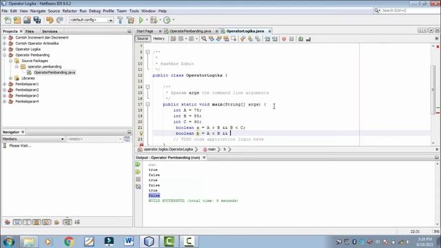 Java Netbeen | Operator Pembanding dan Operator Logika смотреть онлайн