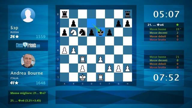 Chess Game Analysis: Andrea Bourne - Бэр : 1-0 (By ChessFriends.com) смотреть онлайн