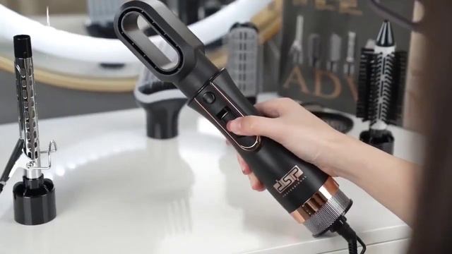 Фен стайлер плойка 7 в 1 DSP Мультистайлер для укладки и завивки волос Мощность 800 Ватт Чёрный