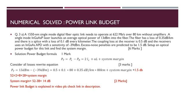 Fiber Optics Communication | SPPU Question Paper Solved 2022-23 * Power Link Budget numerical Solve смотреть онлайн