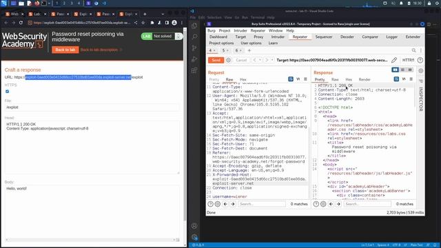 12. Lab 11 - Password reset poisoning via middleware смотреть онлайн