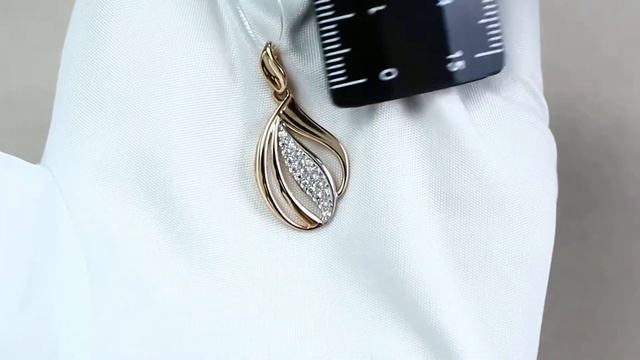Золотая подвеска AQUAMARINE с фианитом 21009А смотреть онлайн
