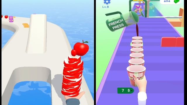 Pancake Run 🥞🥞🥞 Vs Coffee Stack ☕☕ All Levels Big New Update Walkthrough Android iOS Gameplay смотреть онлайн