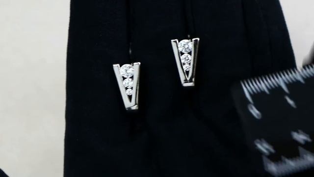 Серебряные серьги AQUAMARINE с фианитом А48511А смотреть онлайн
