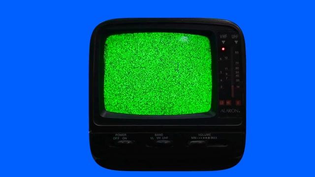 Retro Mini TV Chroma Key Blue Background Green Screen Vintage Static Television Effect смотреть онлайн