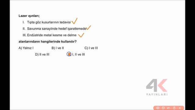 4K AYT Fizik Konu Özetli Soru Bankası [ Nanoteknoloji ve Lazerler ] 10.Bölüm Test-4 [2022] смотреть онлайн