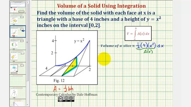 Ex 2: Volume of a Solid with Known Cross Section Using Integration - Volume by Slices смотреть онлайн