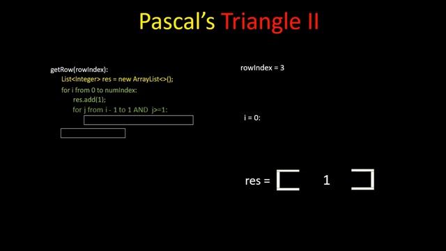 LeetCode Problem 119: Pascal's Triangle II смотреть онлайн