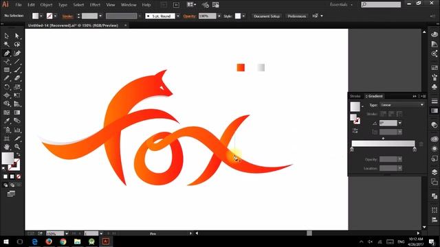 Illustrator Tutorials | Fox Logo Drawing смотреть онлайн