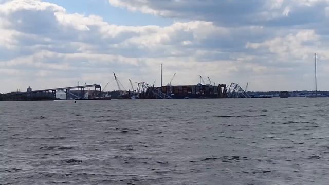 Baltimore Francis Scott Key Bridge Collapse Site on Day 30 after being struck by the Dali смотреть онлайн