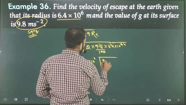 Ex-36 Gravitation SL Arora: Find the velocity of escape at the earth given that it's radius is 6.4* смотреть онлайн