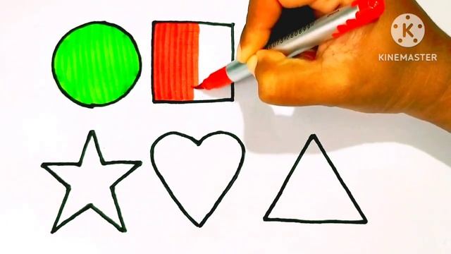 Shapes drawing for kids Learn 2d shapes colors for toddlers Preschool Learning education video смотреть онлайн