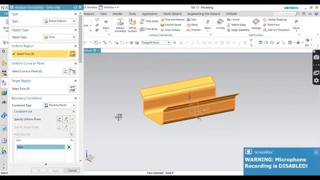 Siemens NX 12.0 - Analyze Formability – One-step // PART-1 // смотреть онлайн