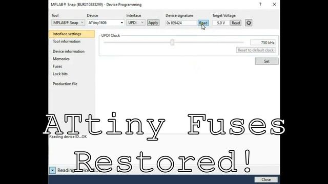 Dual Mode High Voltage UPDI Fuse Restore Programmer смотреть онлайн