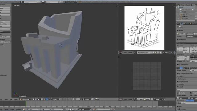 Speed Modeling Low Poly Destroyed Building in Blender for mobile game смотреть онлайн