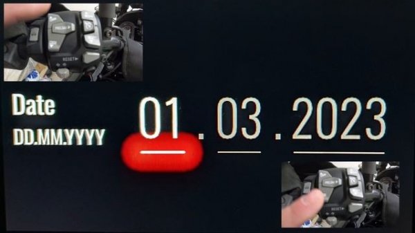 Menu and settings - Kawasaki Versys 1000 SE - part 2 - time and date settings