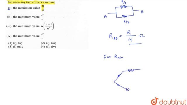 A uniform wire of resistance `R` is shaped into a regular `n-`sided polygon (`n` is even), The смотреть онлайн