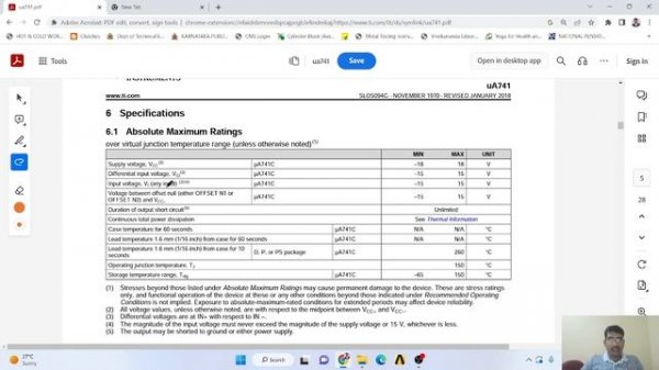 uA 741 IC data sheet