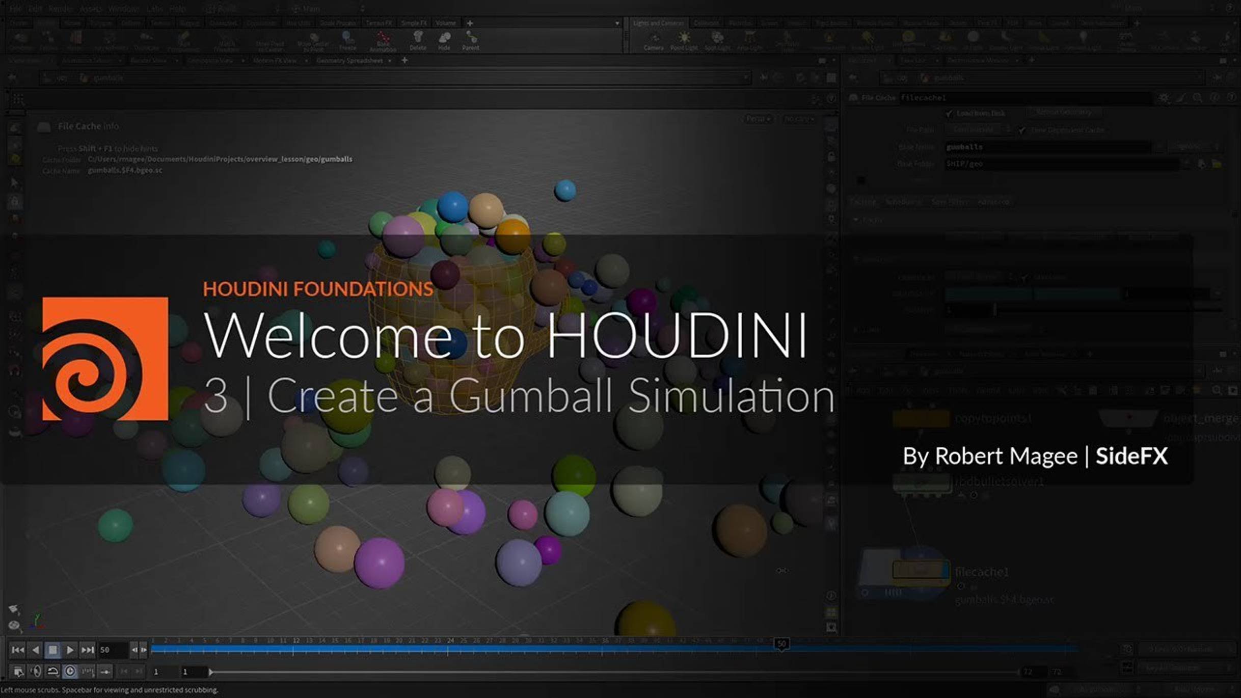 03 - Houdini 20.5 Foundations - Create a Gumball Simulation смотреть онлайн