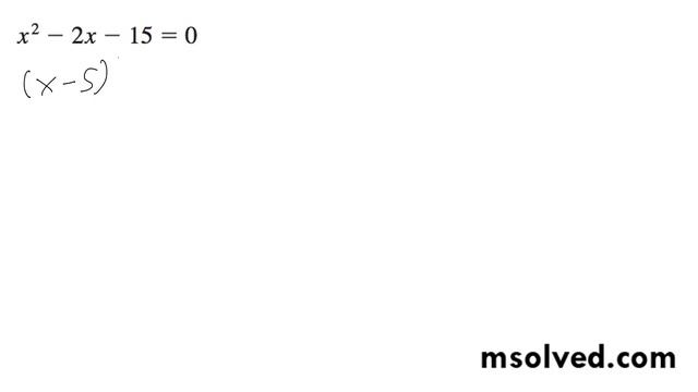 x^2 - 2x - 15 = 0 смотреть онлайн