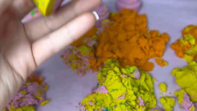ASMR Peeling off the film and Clay crackling 💜Kinetic Sand Satisfying ASMR Video смотреть онлайн