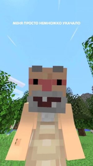 Дед качается в лесу с огромной головой в minecraft!