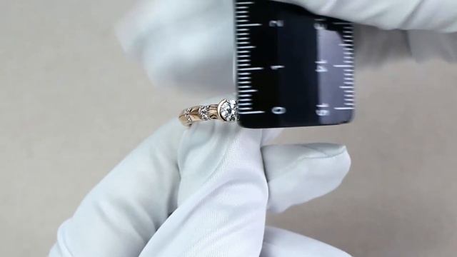 Кольцо из золочёного серебра AQUAMARINE с фианитом и Swarovski А66655А-п смотреть онлайн