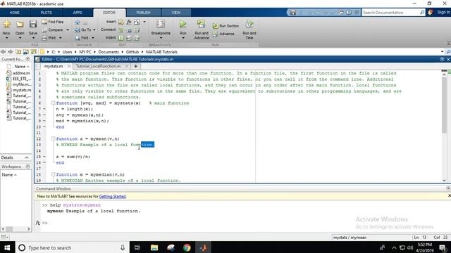 Local Function | MATLAB Tutorial смотреть онлайн
